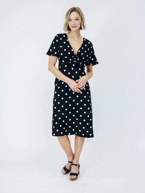 Mademoiselle YéYé Kleid mit Knotendetail aus EcoVero by Lenzing Bis zu 50% Rabatt
