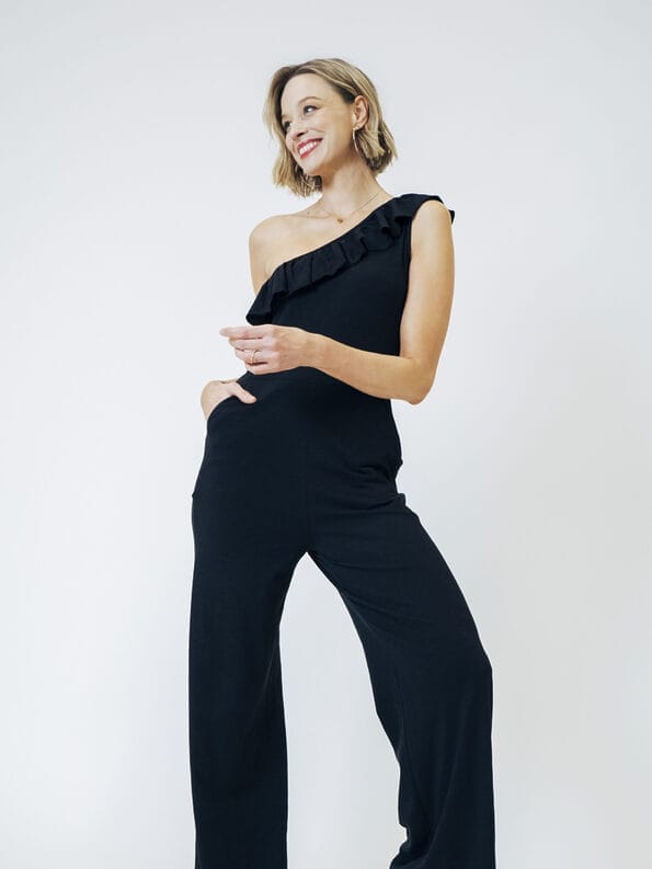 Mademoiselle YéYé One Shoulder Jersey Jumpsuit aus Bio-Baumwolle Discount Store für neue Produkte