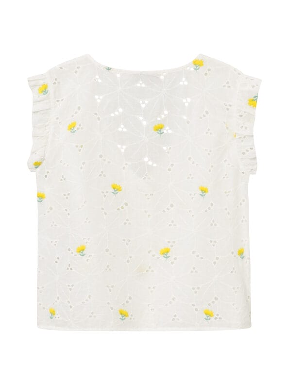 Mademoiselle YéYé Broderie Anglaise Top mit Stickerei aus Baumwolle Nur noch ein Tag übrig