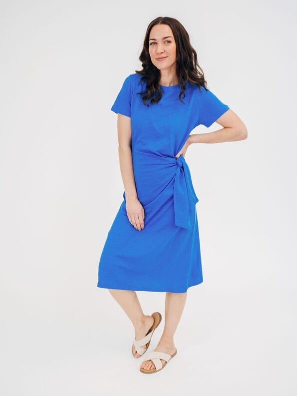 Mademoiselle YéYé Shirtkleid mit Knotendetail aus Bio-Baumwolle zollfrei