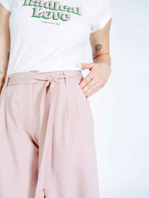 Mademoiselle YéYé Bundfaltenhose mit verkürztem Bein und Bindeband Auslauf