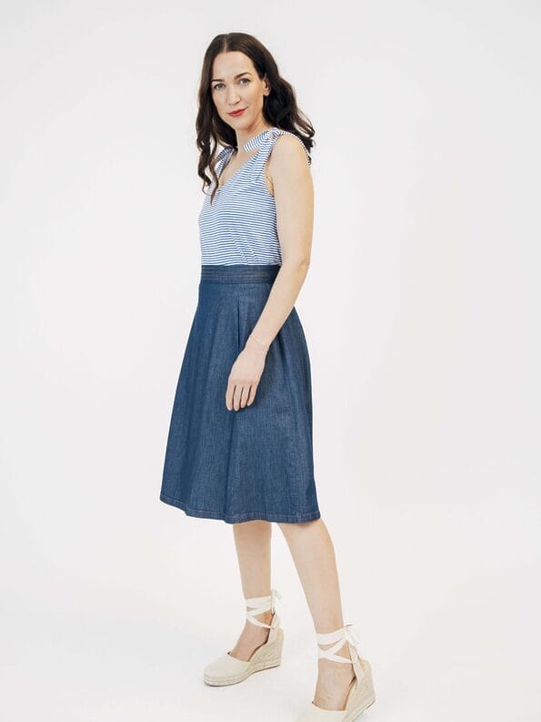 Mademoiselle YéYé Schwingender Jeansrock aus Bio-Baumwolle Begrenztes Angebot