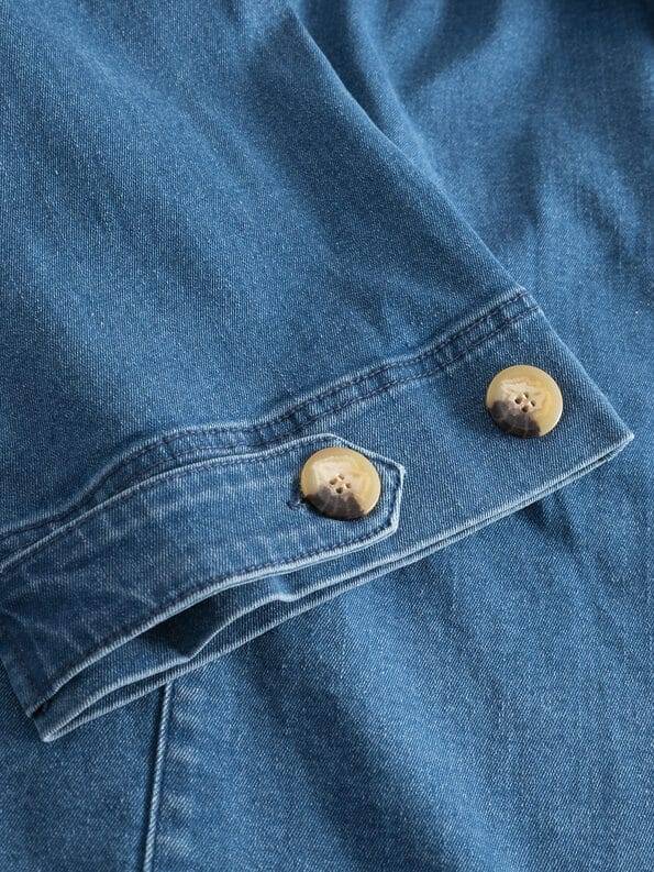 Mademoiselle YéYé Jeans Kurzmantel im Trenchstil mit weiten Ärmeln aus Bio-Baumwolle Online Outlet