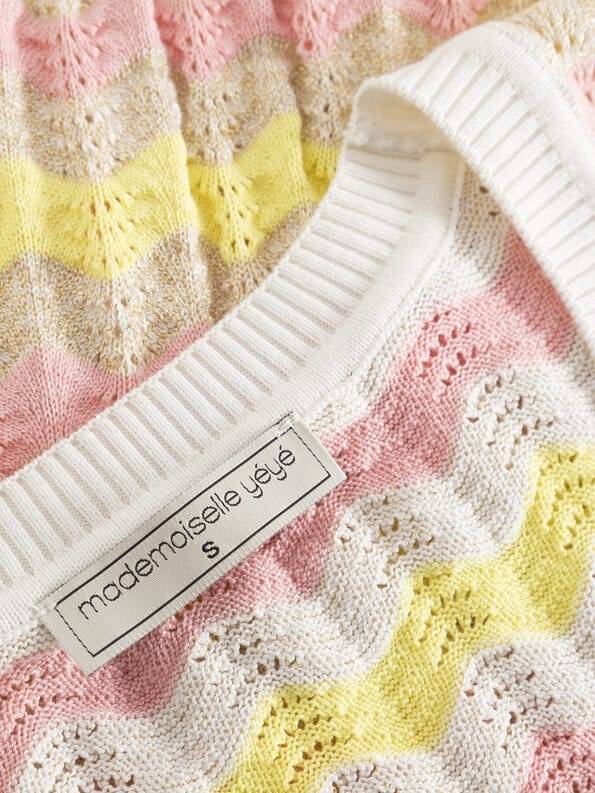 Mademoiselle YéYé Ajour Stricktop aus Bio-Baumwolle mit Lurex Zeitlich begrenztes Angebot