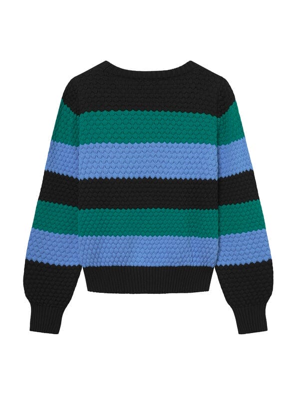 Mademoiselle YéYé Strick Pullover mit Bubble-Muster aus Bio-Baumwolle Nur noch ein Tag übrig