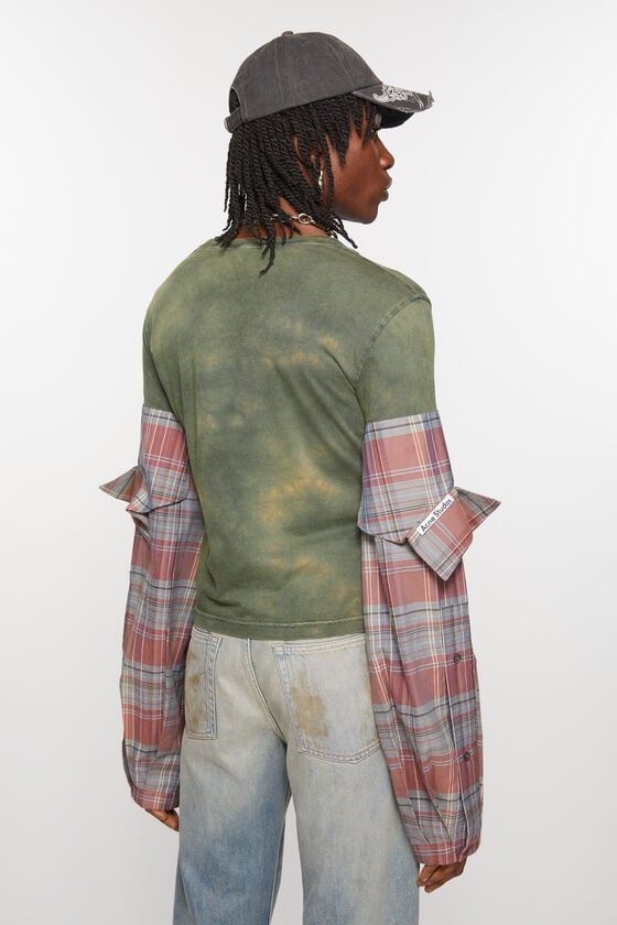 Acne Studios T-Shirt mit Flanellärmeln Zeitlich begrenztes Angebot