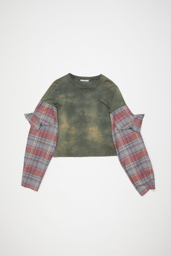 Acne Studios T-Shirt mit Flanellärmeln Zeitlich begrenztes Angebot