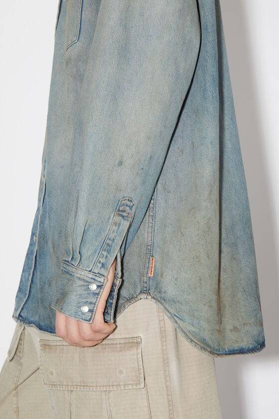 Acne Studios Jeanshemd mit Knopfleiste Günstiger Verkauf