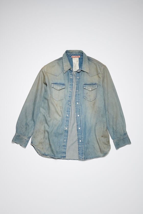 Acne Studios Jeanshemd mit Knopfleiste Günstiger Verkauf