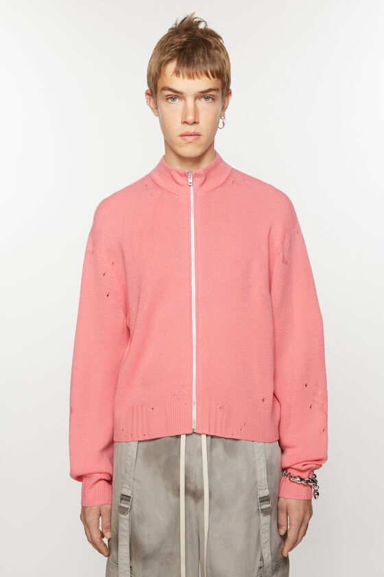 Acne Studios Strickjacke mit Reißverschluss im Used-Look Riesige Rabatte