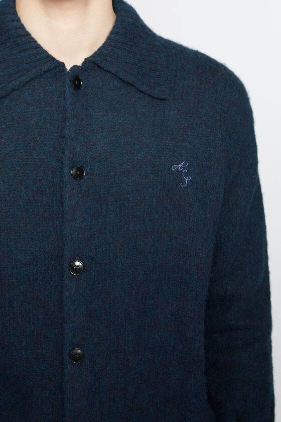 Acne Studios Polo-Cardigan aus Wolle 50% Rabatt für begrenzte Zeit