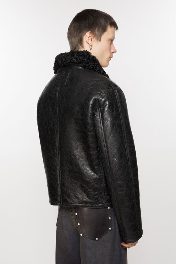 Acne Studios Lederjacke mit Shearling Sonderangebot