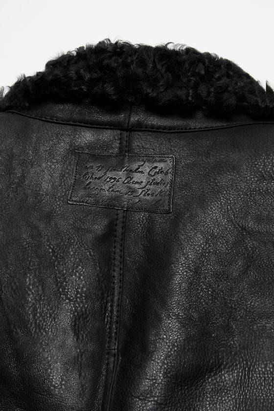 Acne Studios Lederjacke mit Shearling Sonderangebot