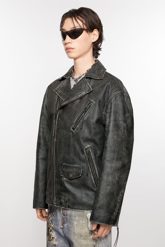 Acne Studios Biker-Lederjacke Rabatt