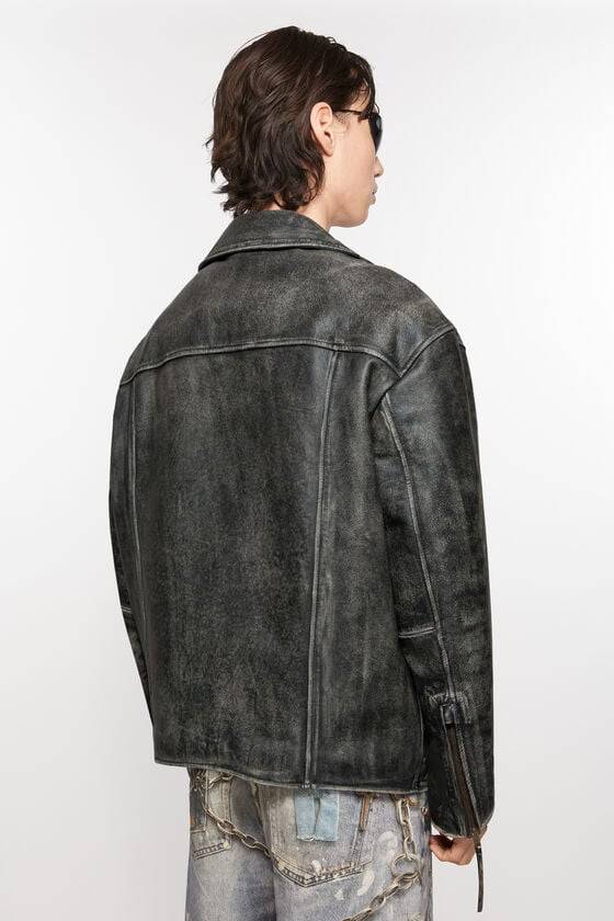 Acne Studios Biker-Lederjacke Rabatt