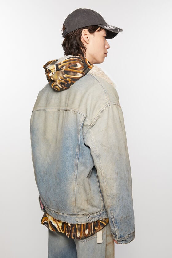 Acne Studios Jacke mit Jeanspelzbesatz - Oversize-Passform Begrenztes Angebot