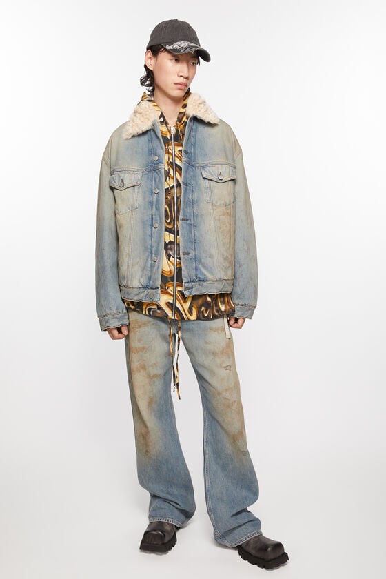 Acne Studios Jacke mit Jeanspelzbesatz - Oversize-Passform Begrenztes Angebot