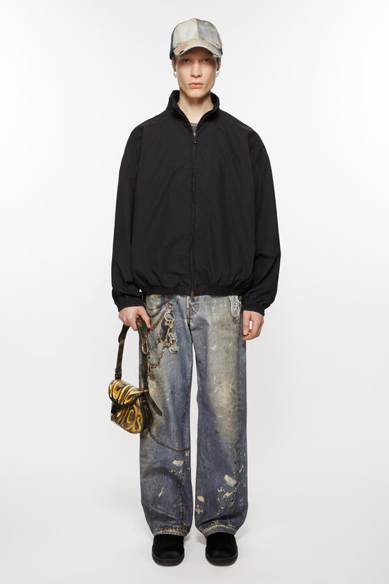 Acne Studios Jacke mit Reißverschluss und Logo Saisonschlussverkauf