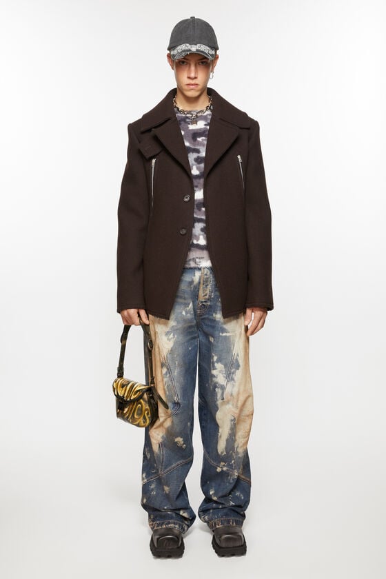 Acne Studios Wollmantel mit Reißverschluss Muttertagsangebot