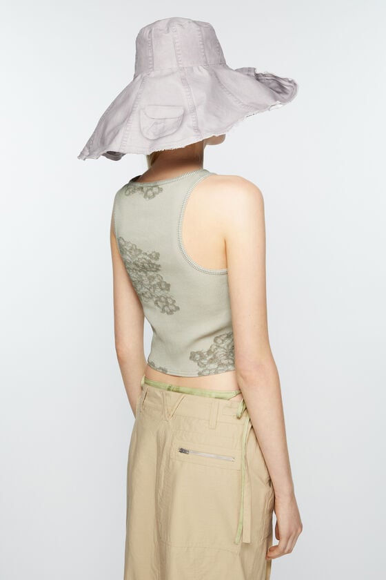 Acne Studios Tanktop aus Spitze mit Print Limitierter Zeitrabatt