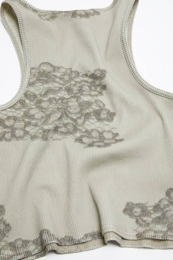 Acne Studios Tanktop aus Spitze mit Print Limitierter Zeitrabatt