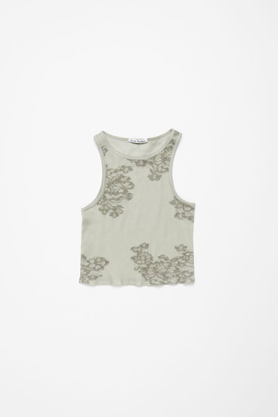 Acne Studios Tanktop aus Spitze mit Print Limitierter Zeitrabatt