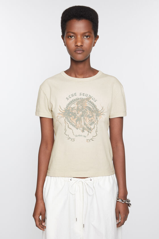 Acne Studios Bedrucktes T-Shirt – Körperbetonte Passform Sonderangebot