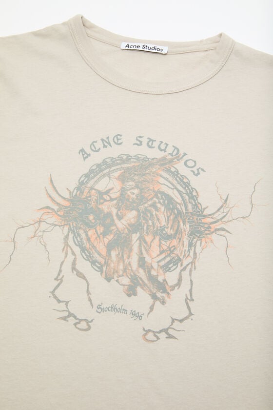 Acne Studios Bedrucktes T-Shirt – Körperbetonte Passform Sonderangebot