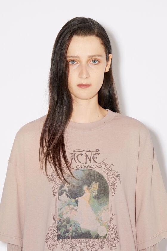 Acne Studios Mehrlagiges T-Shirt mit Logo Exklusive Angebote