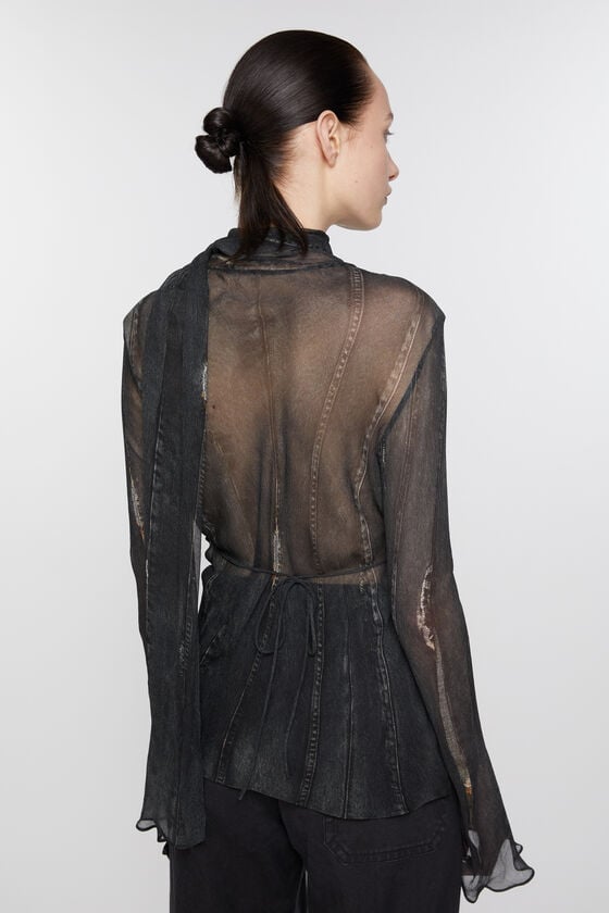 Acne Studios Bluse aus Crêpe mit Schal Räumungsverkauf