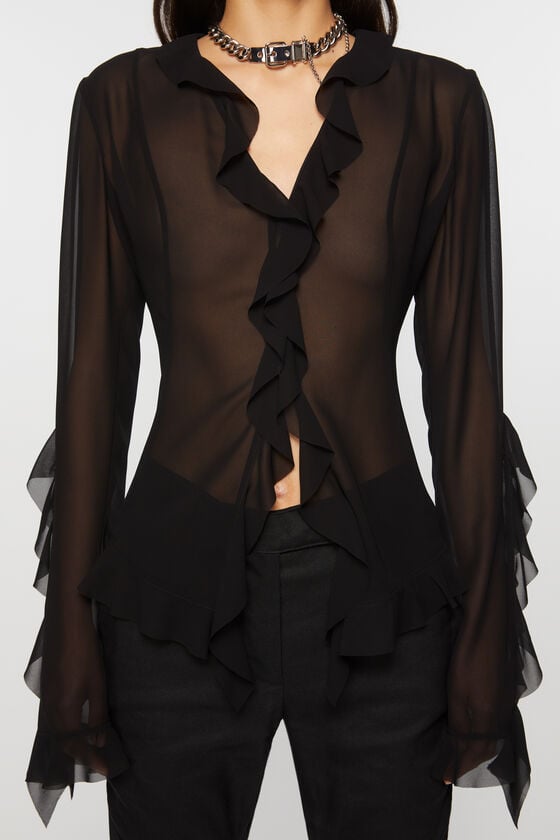 Acne Studios Bluse mit Rüschen Nur noch ein Tag übrig