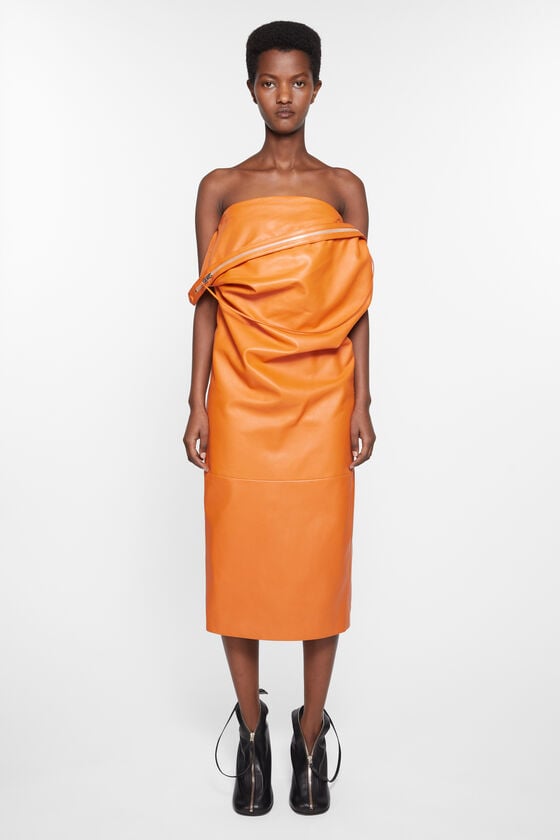 Acne Studios Leather zipper tape dress Laufsteg-Show Valentinstagsangebot