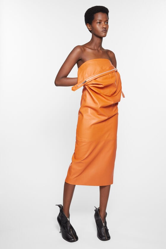 Acne Studios Leather zipper tape dress Laufsteg-Show Valentinstagsangebot