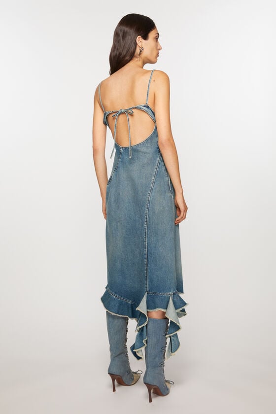 Acne Studios Jeanskleid mit Rüschen Sonderangebote