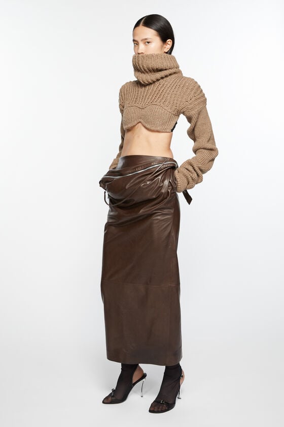 Acne Studios Leather zipper tape skirt Laufsteg-Show Black Friday