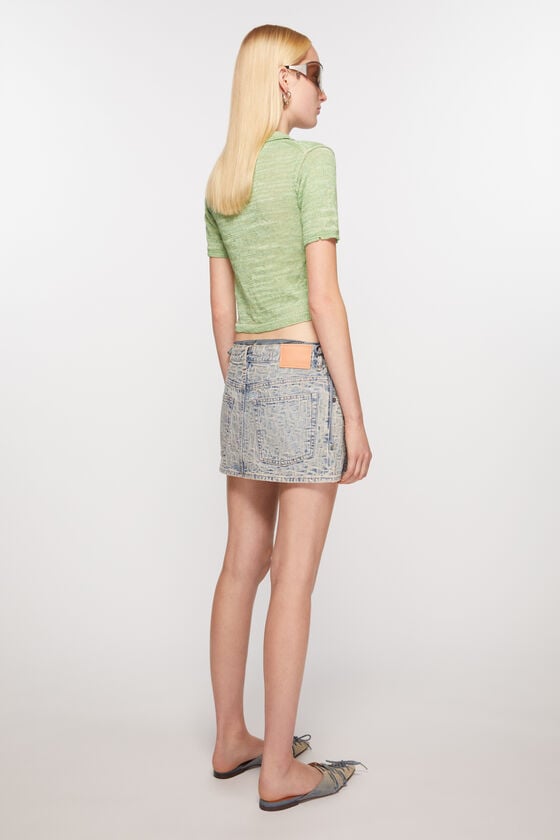 Acne Studios Denim-Minirock mit Monogramm Valentinstagsangebot