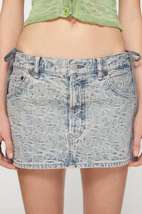 Acne Studios Denim-Minirock mit Monogramm Valentinstagsangebot