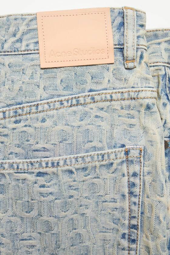 Acne Studios Denim-Minirock mit Monogramm Valentinstagsangebot