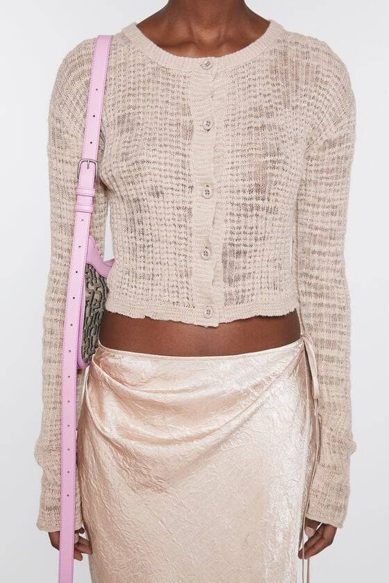 Acne Studios Strickjacke aus breitem Rippstrick Großer Ausverkauf