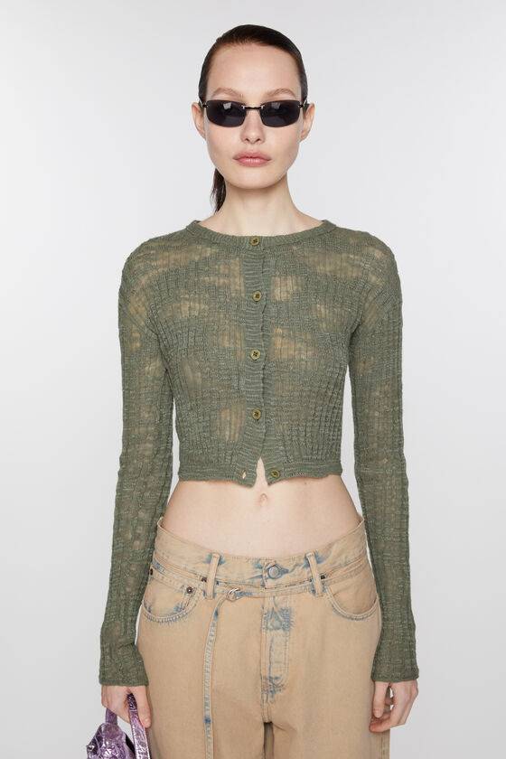 Acne Studios Strickjacke aus breitem Rippstrick Flash Sale