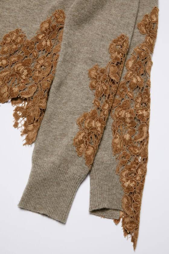 Acne Studios Wollpullover mit Spitzenbesatz Exklusivangebot
