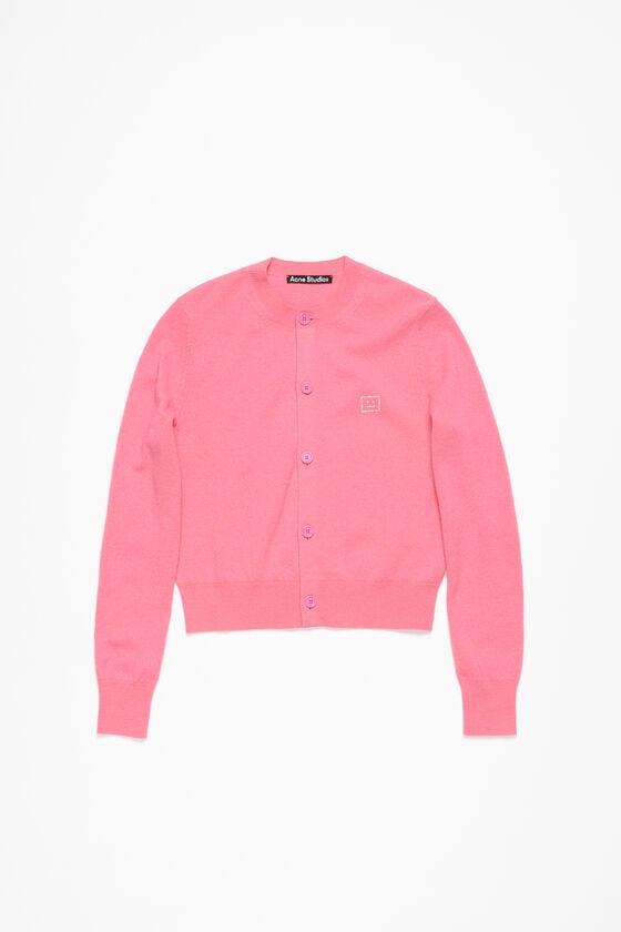 Acne Studios Verzierte Face-Logo-Strickjacke Valentinstagsangebot