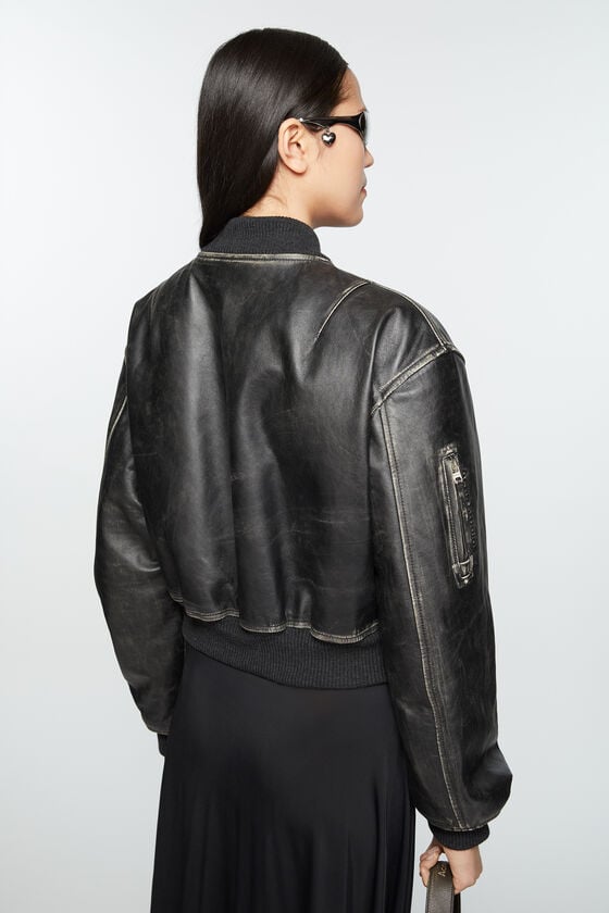 Acne Studios Bomberjacke aus Leder Bis zu 50% Rabatt