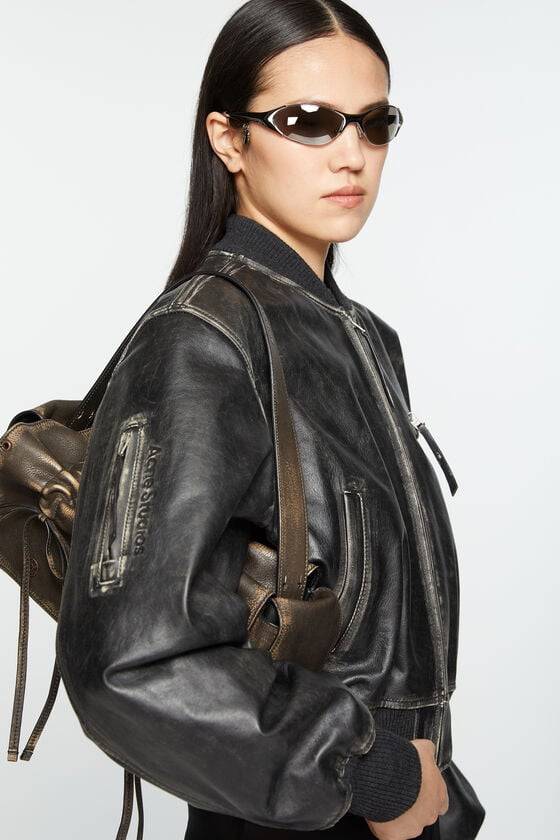 Acne Studios Bomberjacke aus Leder Bis zu 50% Rabatt