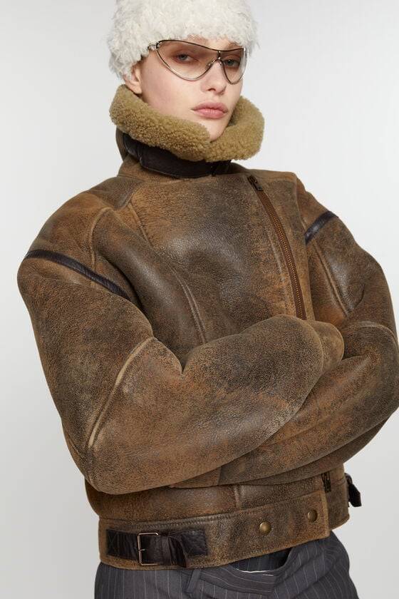Acne Studios Lederjacke mit Shearling Bis zu 60% Rabatt