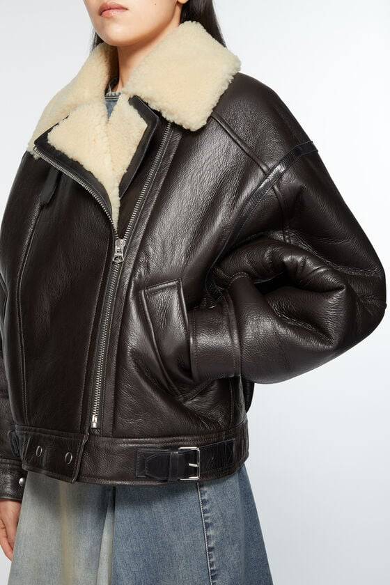 Acne Studios Lederjacke mit Shearling 50% Rabatt für begrenzte Zeit