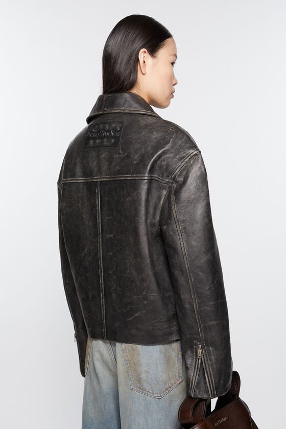 Acne Studios Bikerjacke aus geschliffenem Leder Meist gekauft