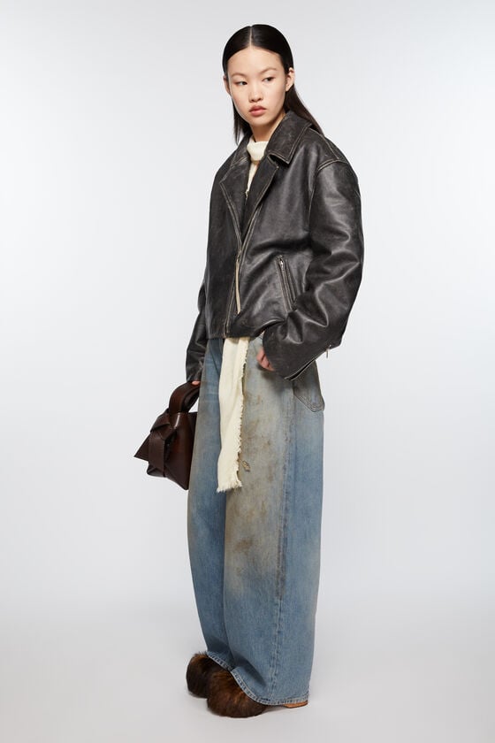 Acne Studios Bikerjacke aus geschliffenem Leder Meist gekauft