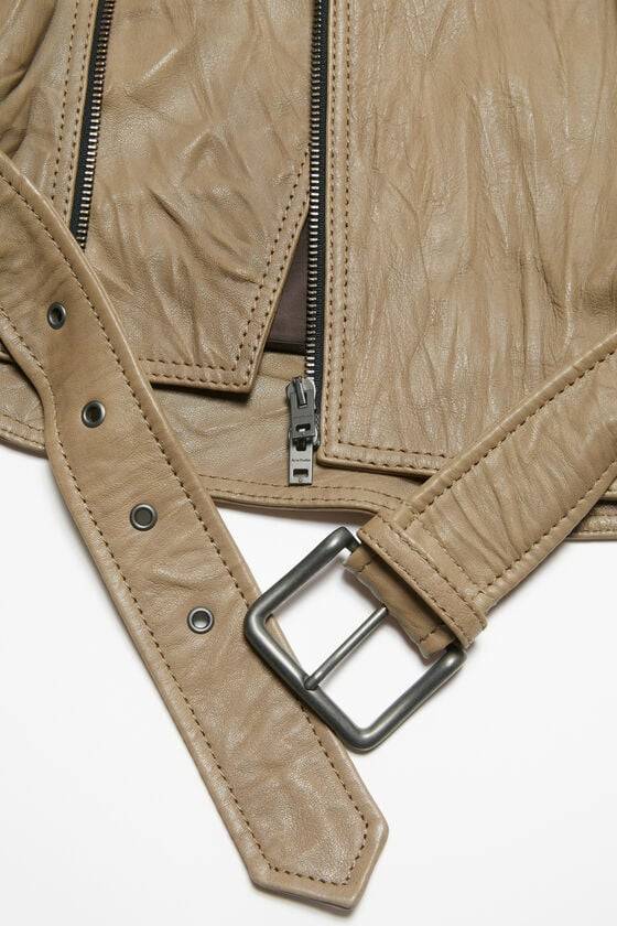 Acne Studios Bikerjacke aus zerknittertem Leder Sonderangebot