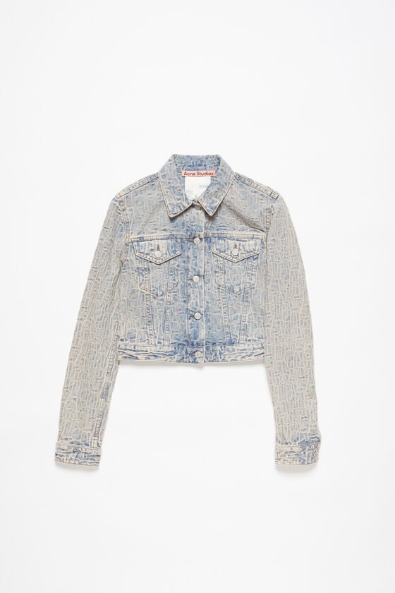 Acne Studios Jeansjacke mit Monogramm – Taillierte Passform Günstig kaufen
